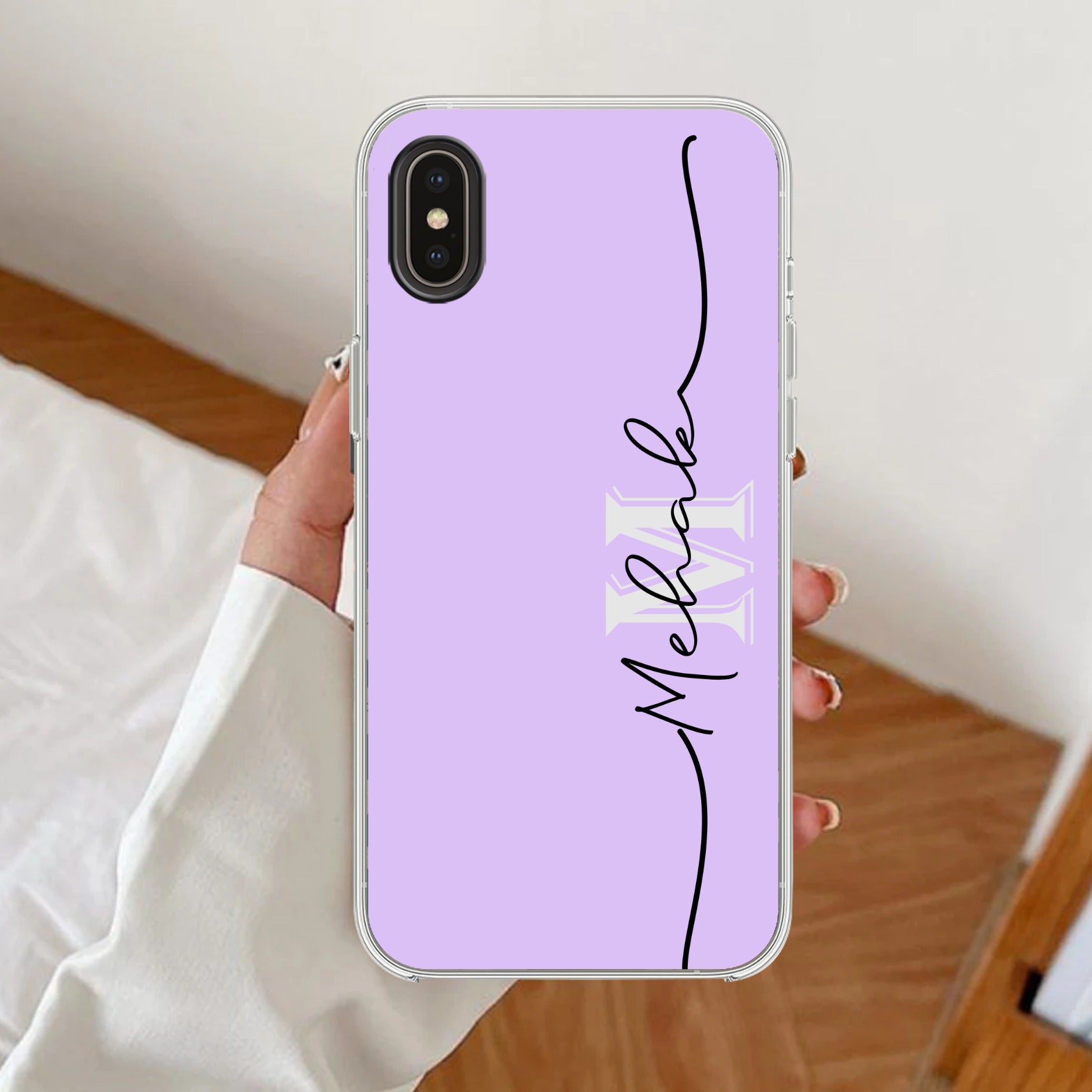 Personalized Initials Lavender Silicon Case For iPhone
