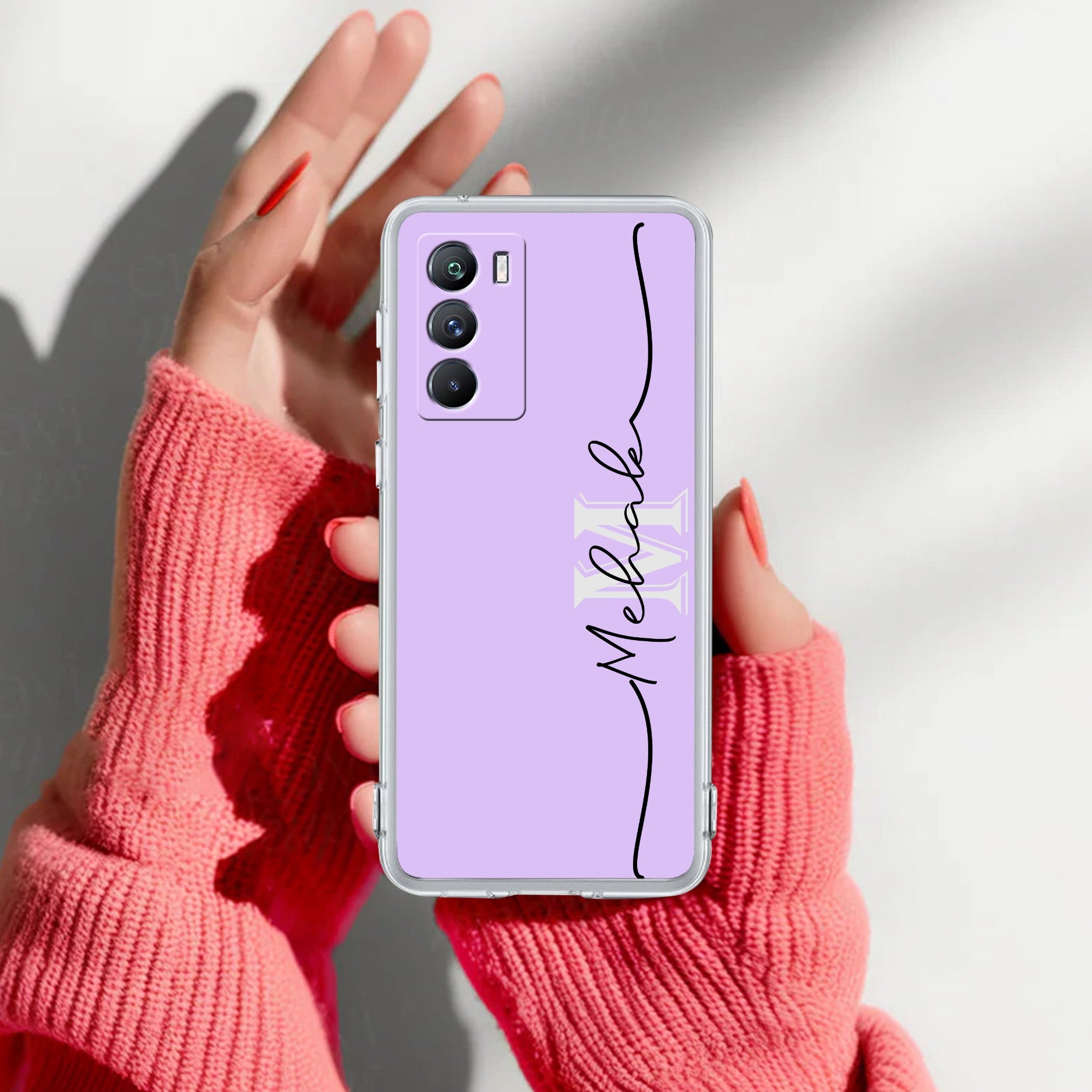 Personalized Initials Lavender Silicon Case For iQOO 9 SE 5G