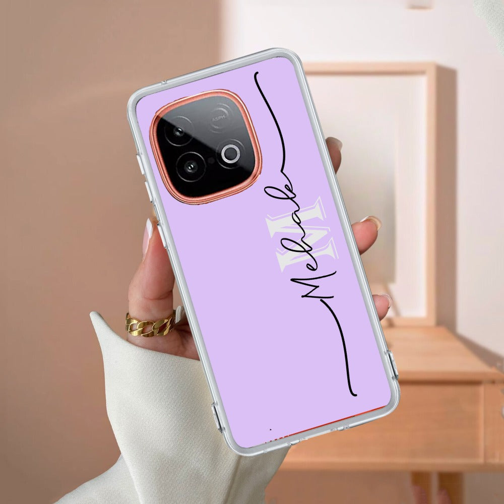 Personalized Initials Lavender Silicon Case For iQOO