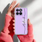 Personalized Initials Lavender Anti Yellow Case For Motorola G67 Power 5G