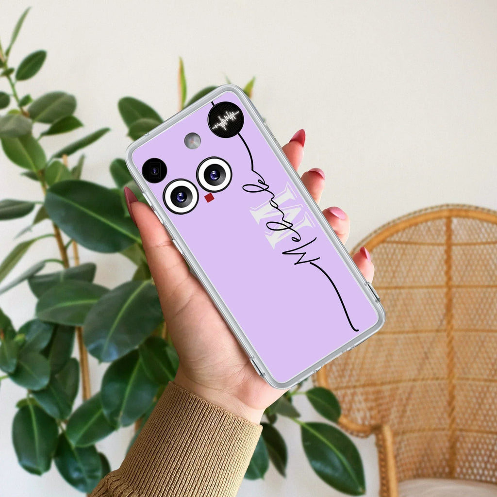 Personalized Initials Lavender Silicon Case For Nothing Phone 4A 5G