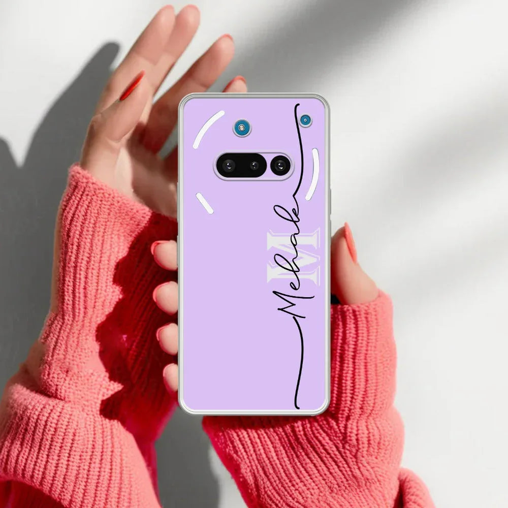Personalized Initials Lavender Silicon Case For Nothing - ShopOnCliQ