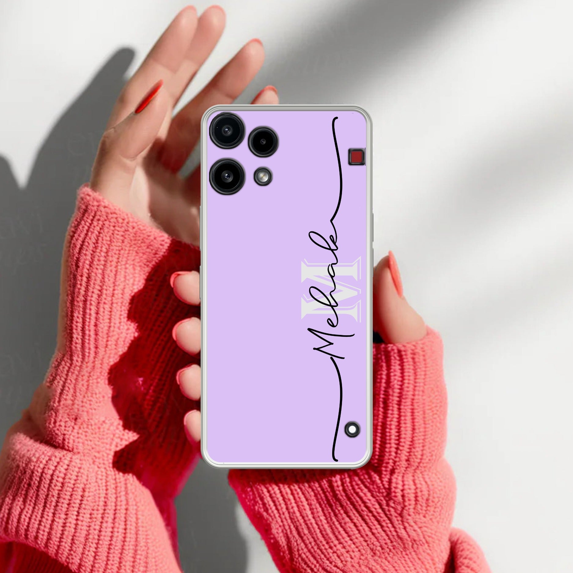 Personalized Initials Lavender Anti Yellow Case For Nothing Phone 3a Lite 5G