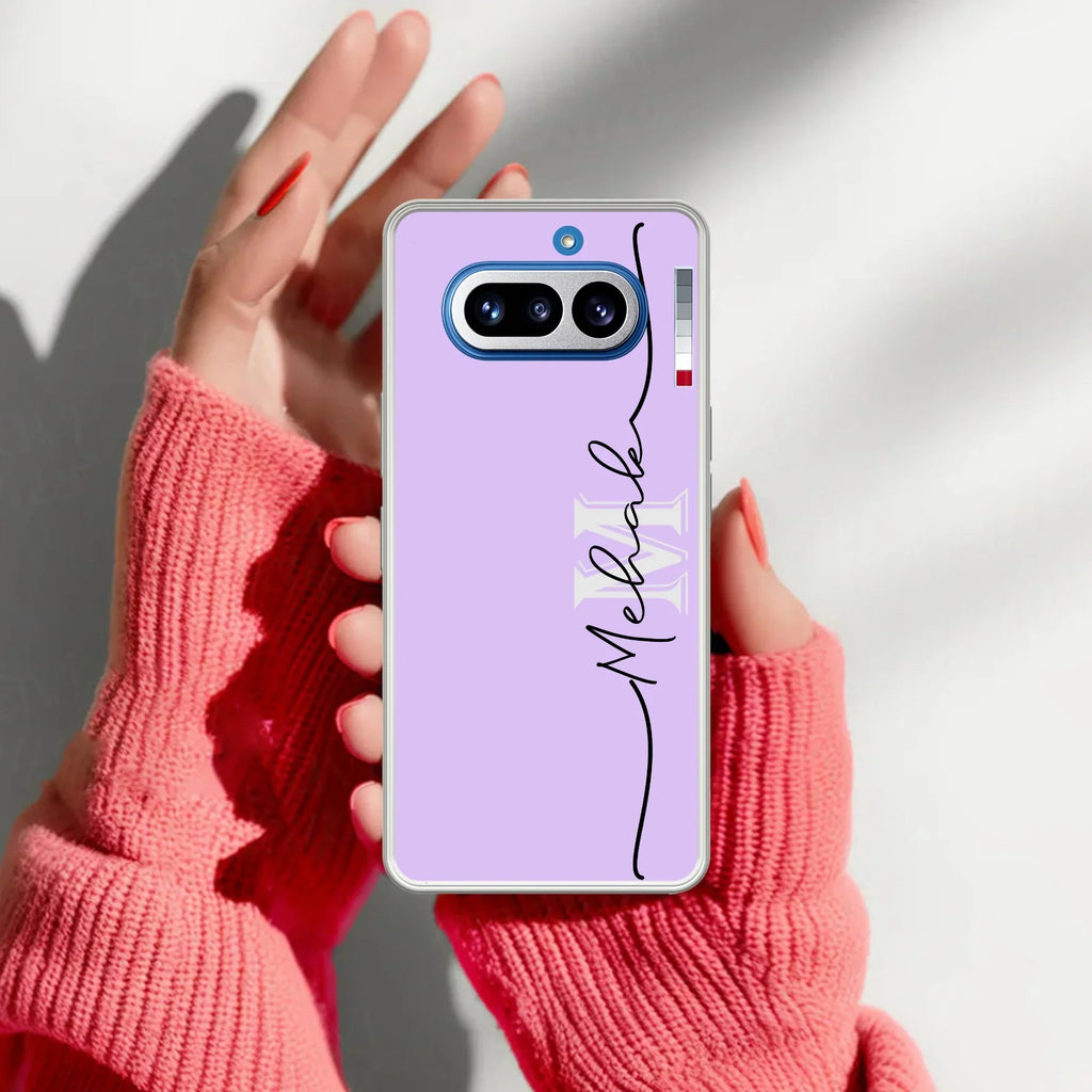 Personalized Initials Lavender Silicon Case For Nothing Phone 4A 5G