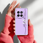 Personalized Initials Lavender Anti Yellow Case For OnePlus 12 5G