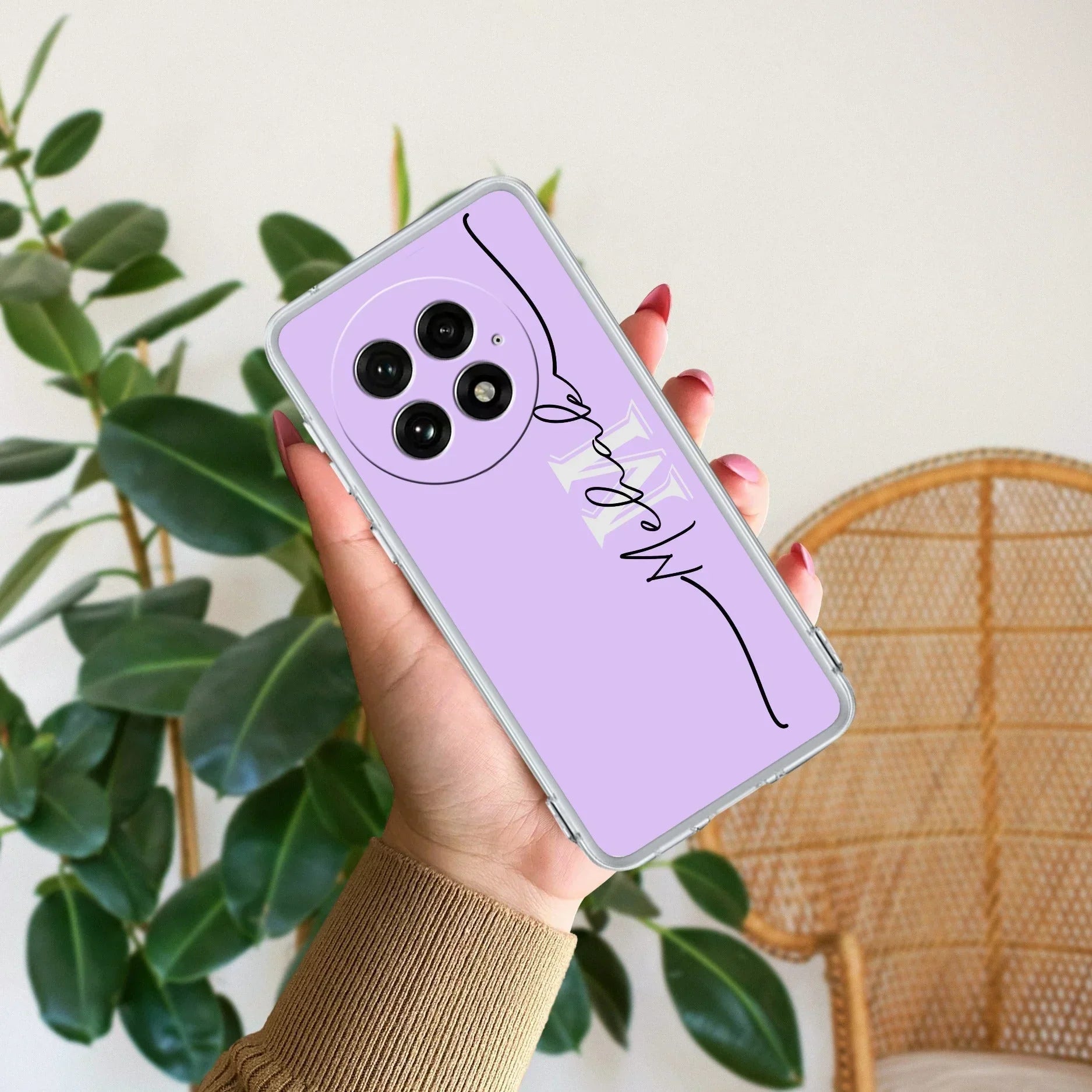 Personalized Initials Lavender Silicon Case For OnePlus