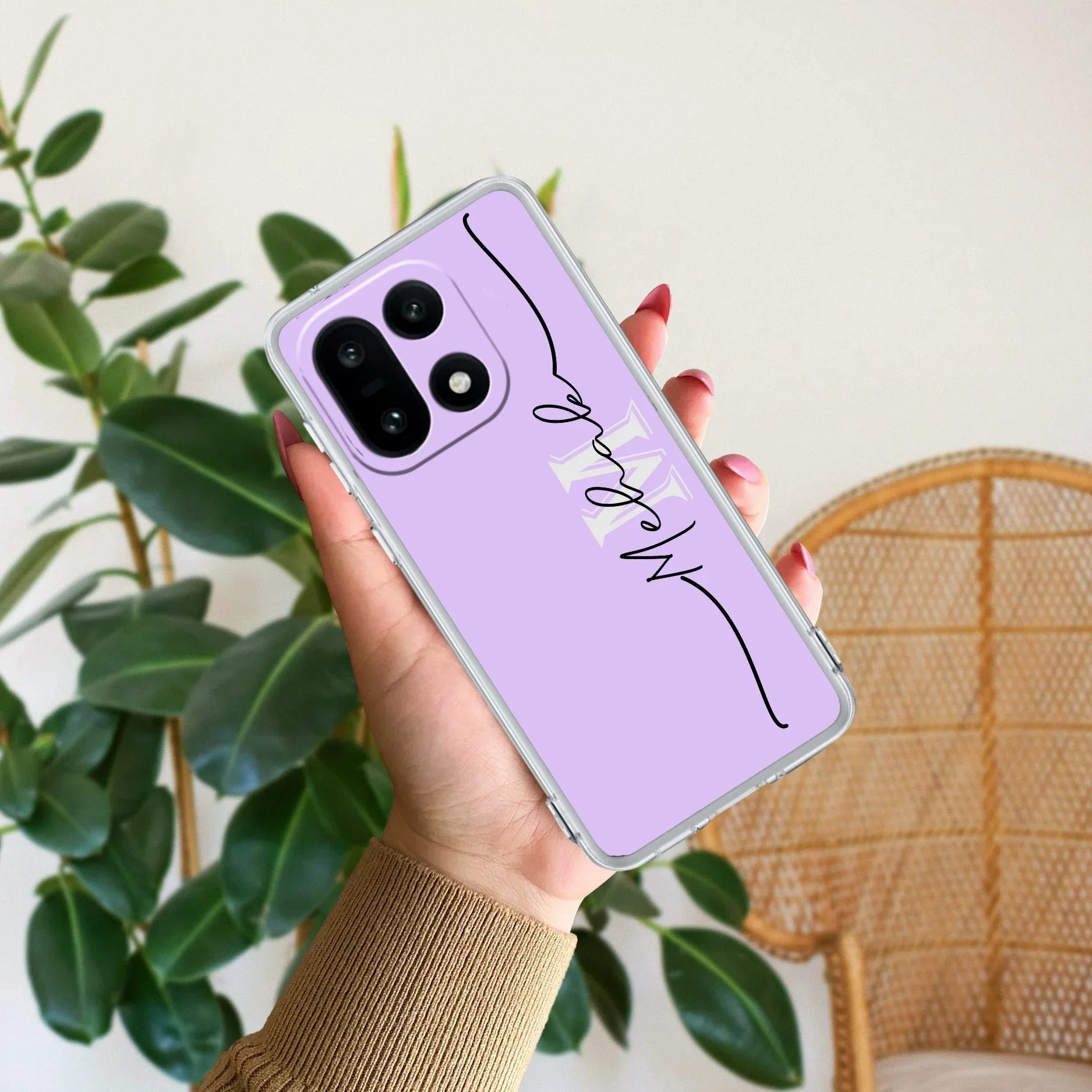 Personalized Initials Lavender Silicon Case For OnePlus