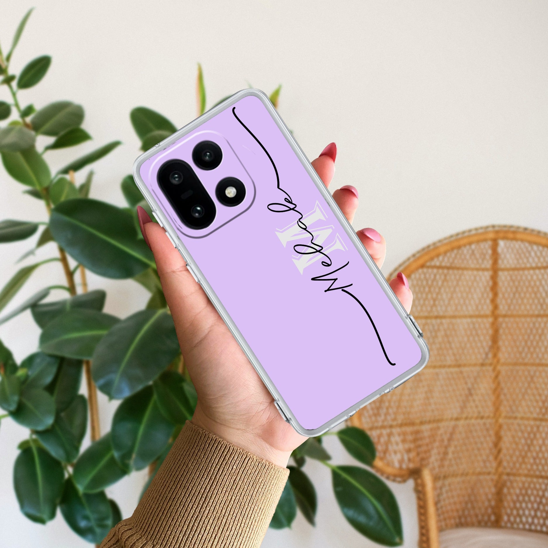 Personalized Initials Lavender Anti Yellow Case For OnePlus 15 5G