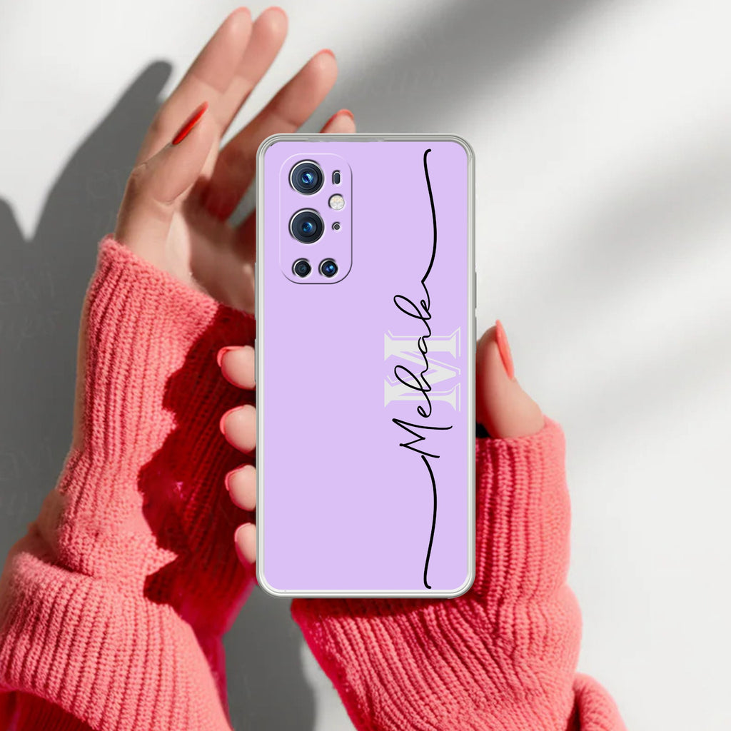 Personalized Initials Lavender Anti Yellow Case For OnePlus 9 Pro