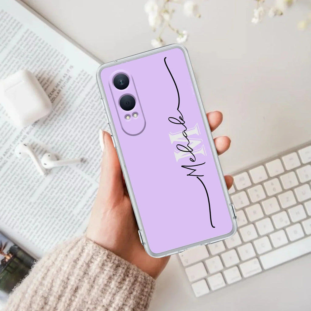 Personalized Initials Lavender Silicon Case For OnePlus - ShopOnCliQ