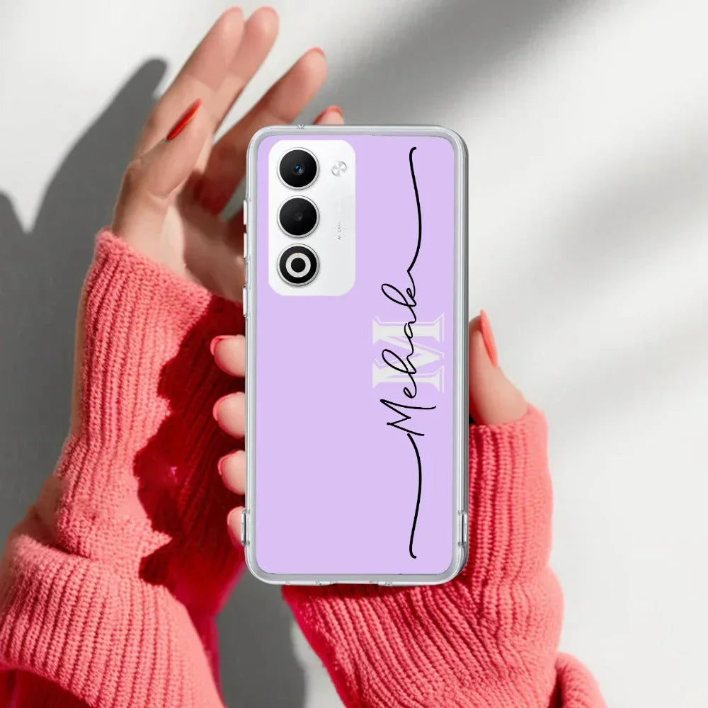 Personalized Initials Lavender Anti Yellow Case For Oppo A5 5G