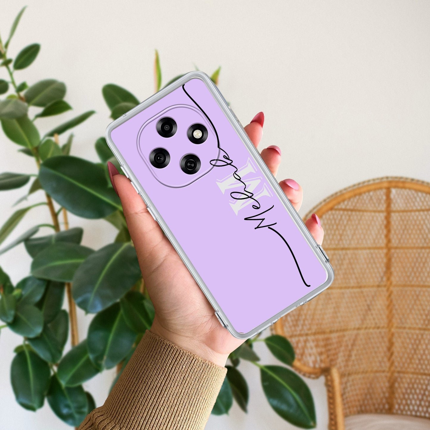 Personalized Initials Lavender Silicon Case For Oppo