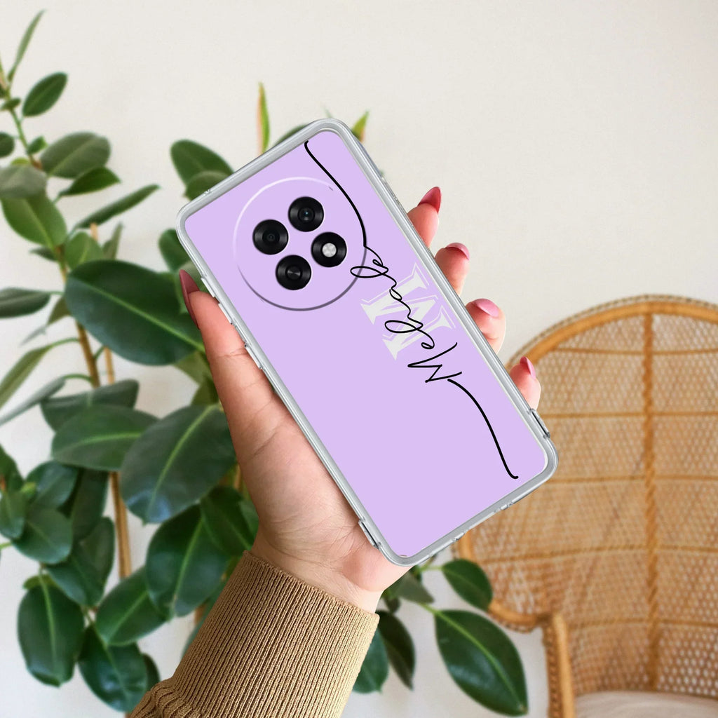 Personalized Initials Lavender Anti Yellow Case For Oppo F31 Pro Plus 5G