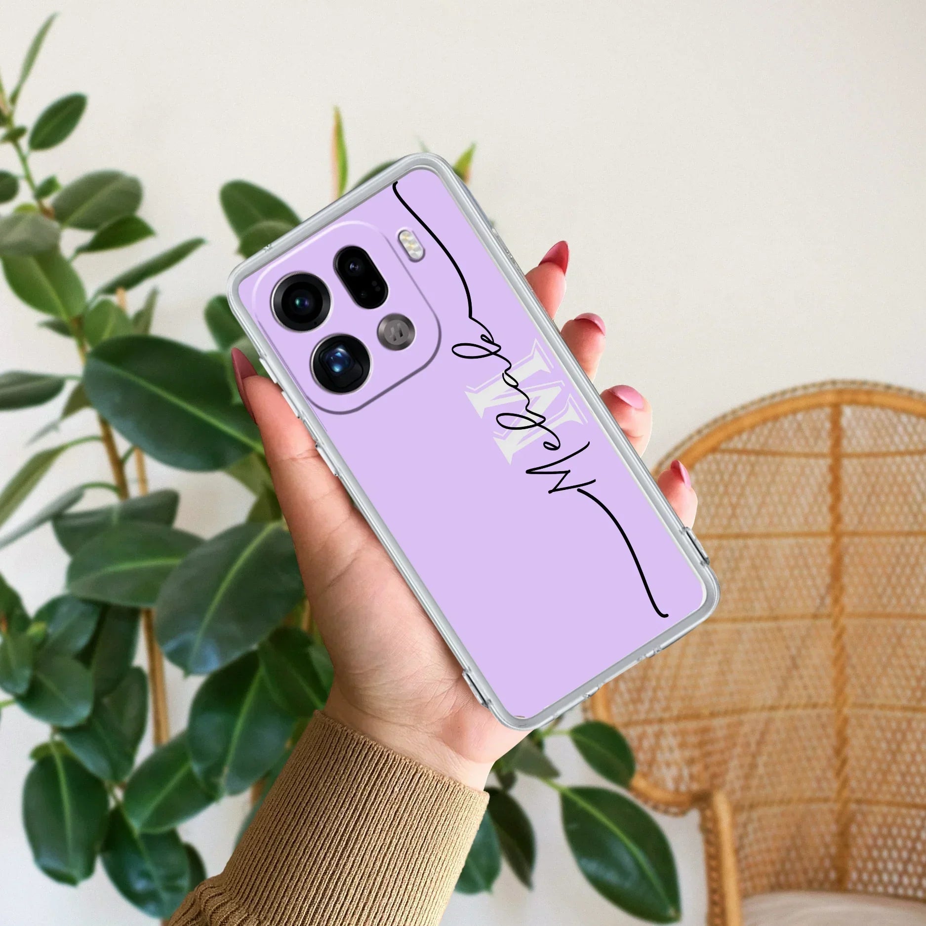 Personalized Initials Lavender Anti Yellow Case For Oppo Find X9 Pro 5G