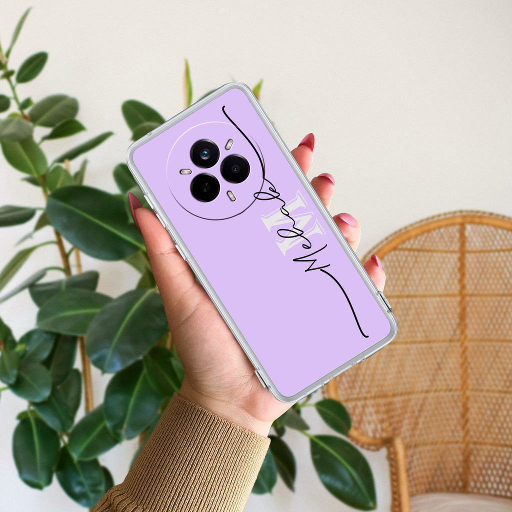 Personalized Initials Lavender Anti Yellow Case For Realme 14 Pro Plus 5G