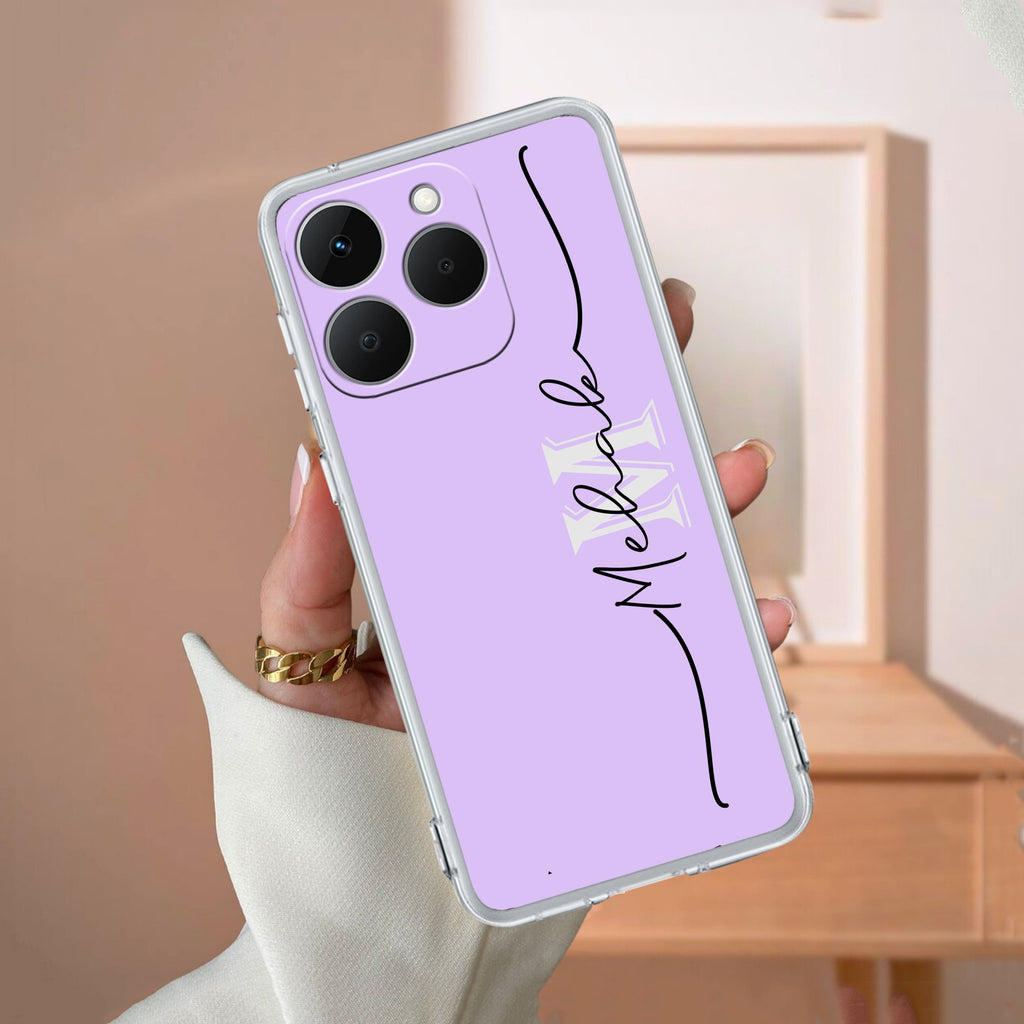 Personalized Initials Lavender Anti Yellow Case For Realme 15T 5G