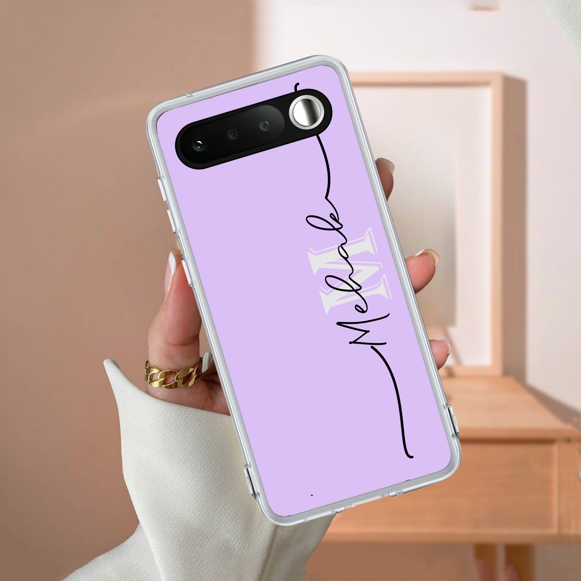 Personalized Initials Lavender Anti Yellow Case For Realme 16 5G