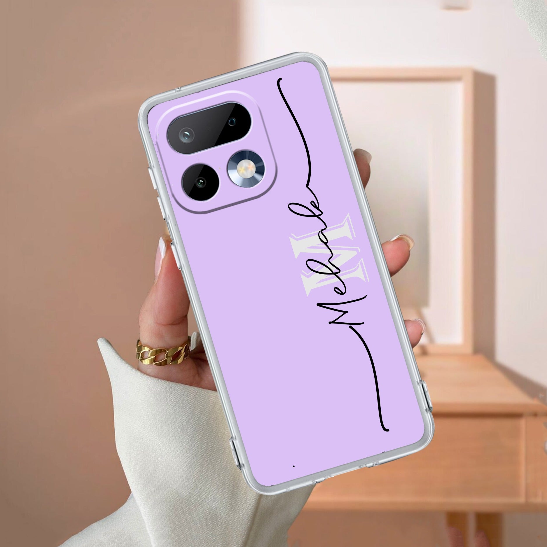 Personalized Initials Lavender Anti Yellow Case For Realme 16 Pro 5G