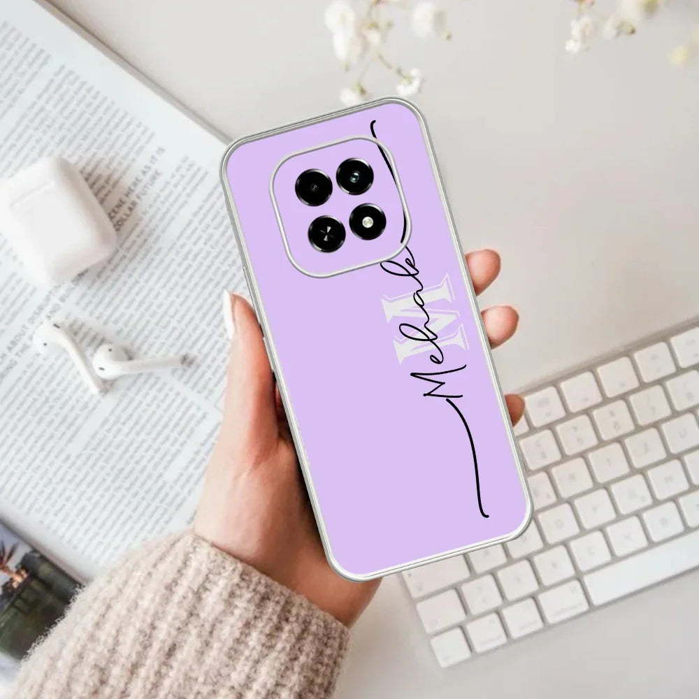 Personalized Initials Lavender Silicon Case For Realme 12 Plus 5G