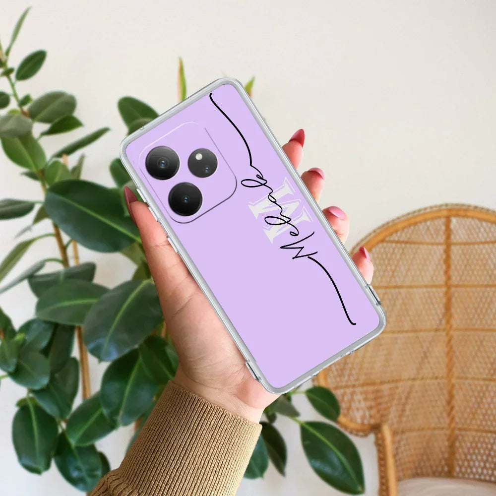 Personalized Initials Lavender Silicon Case For Realme 12 Pro Plus 5G