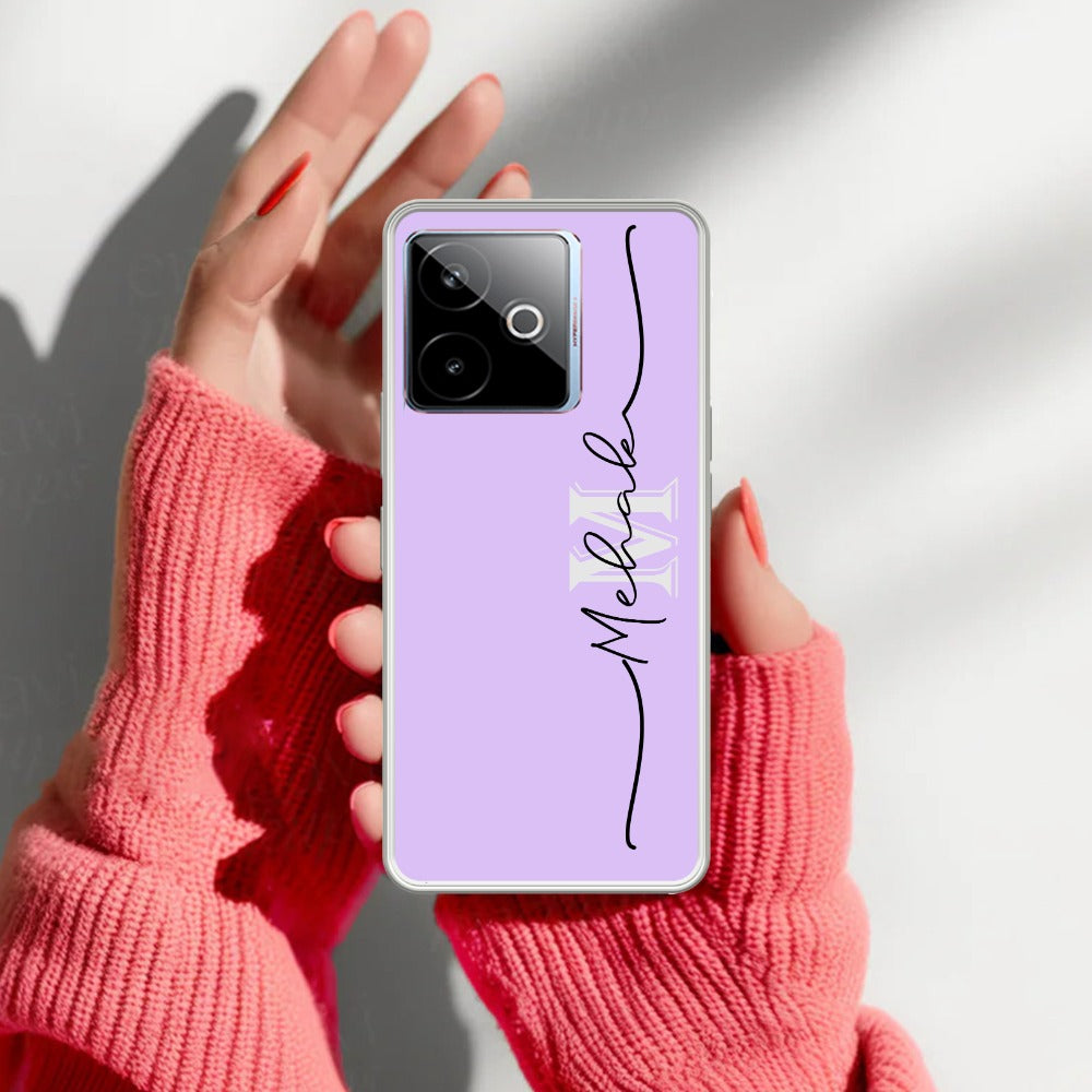 Personalized Initials Lavender Silicon Case For Realme/Narzo