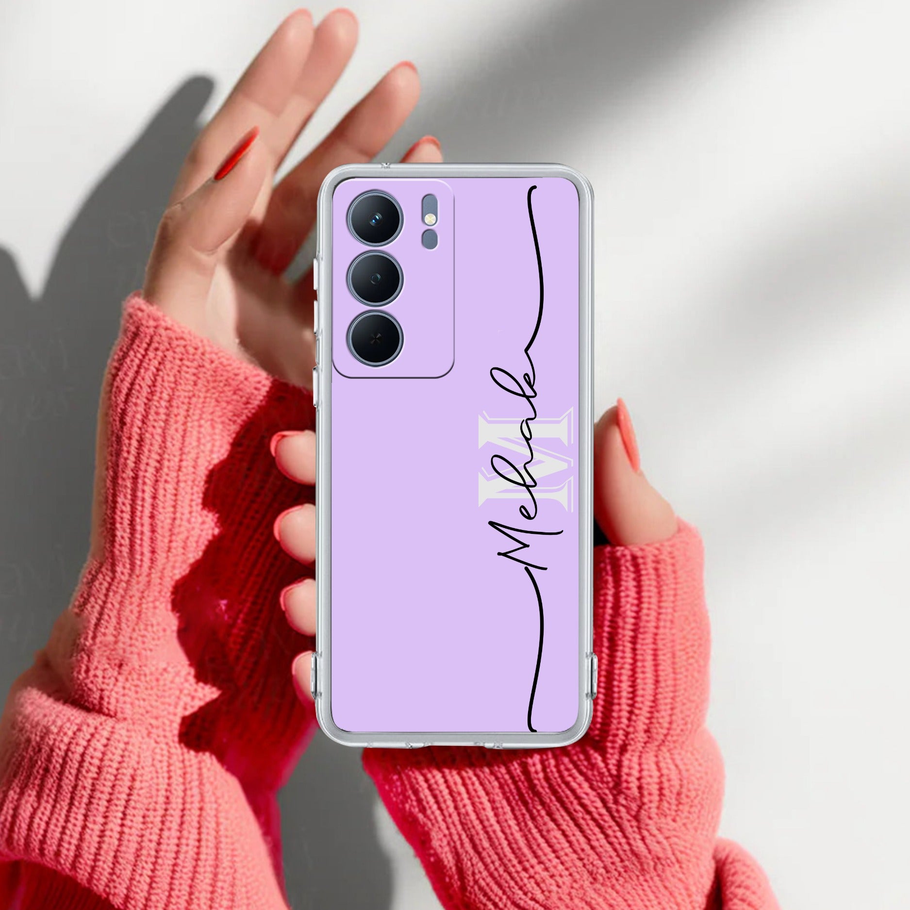 Personalized Initials Lavender Anti Yellow Case For Realme Narzo 80 Lite 5G