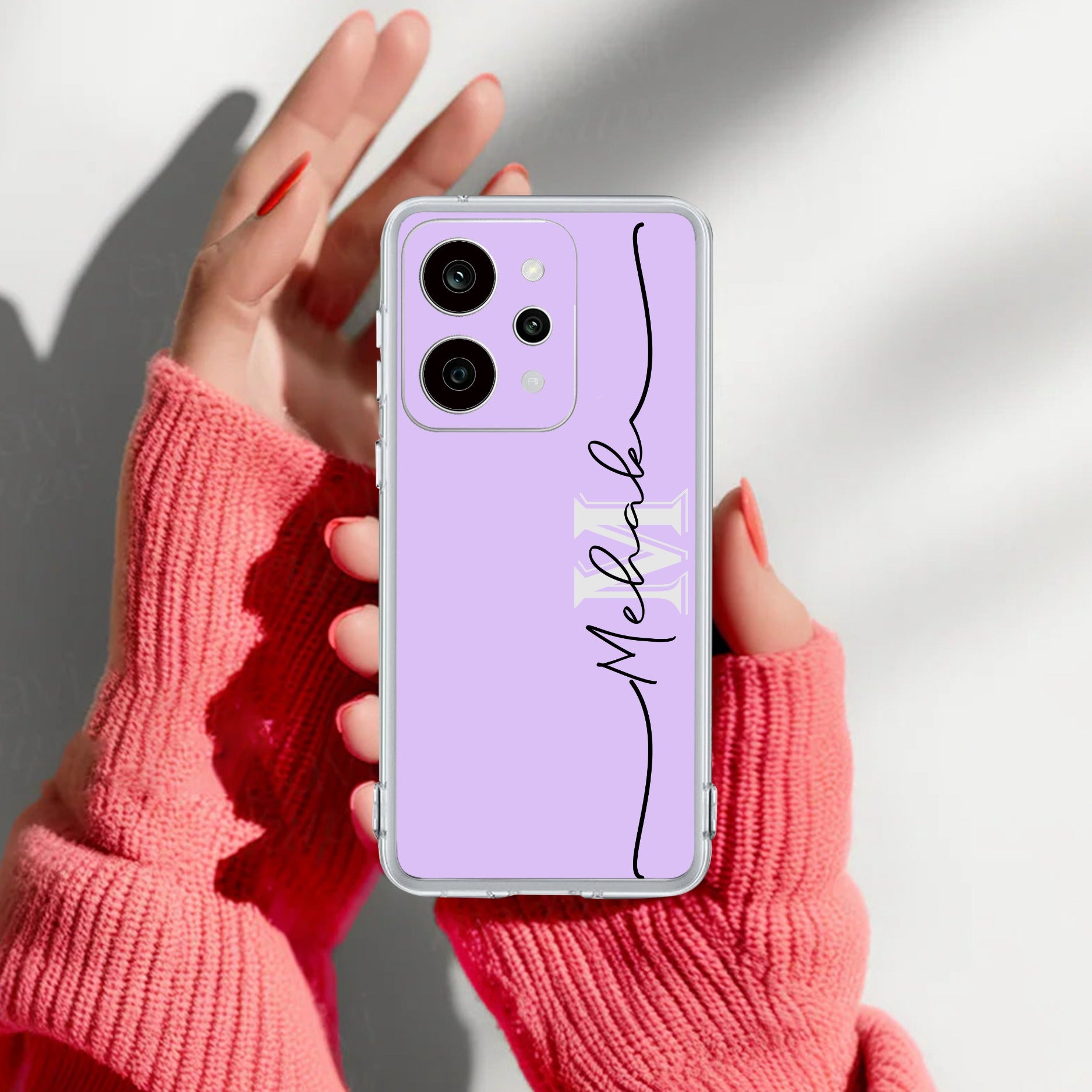 Personalized Initials Lavender Anti Yellow Case For Realme P4 Power 5G