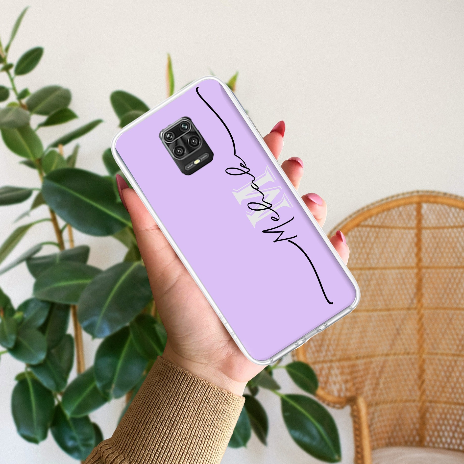 Personalized Initials Lavender Silicon Case For Redmi Note 9 Pro Max