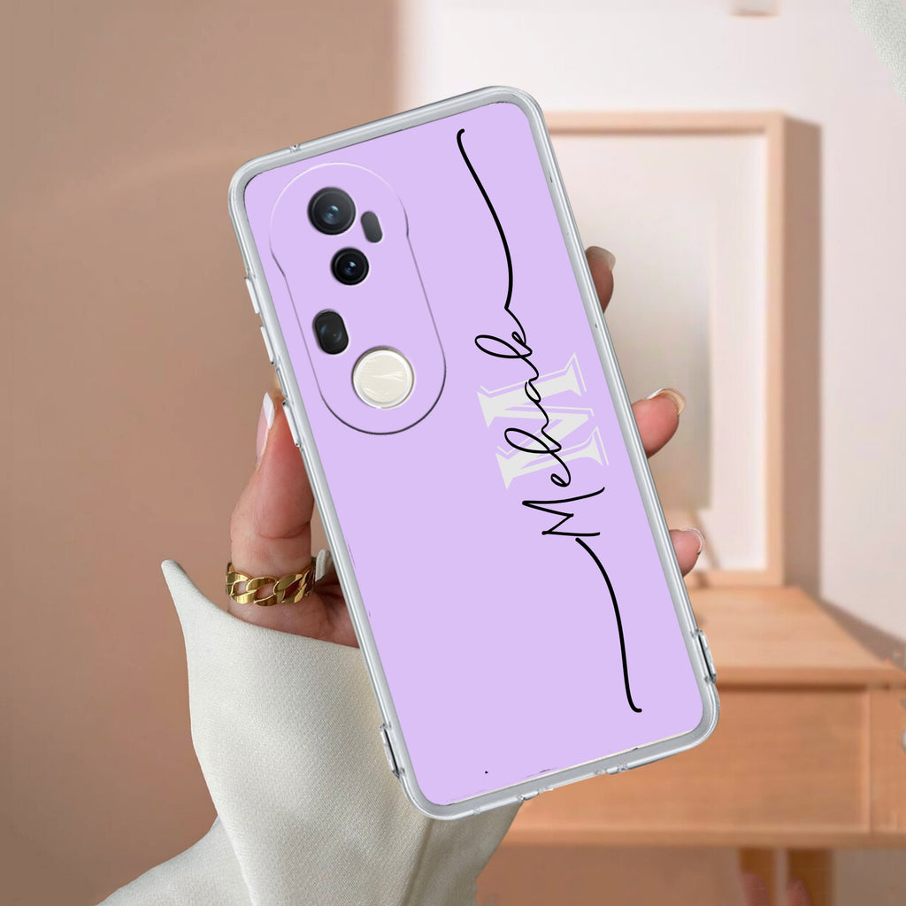 Personalized Initials Lavender Silicon Case For Vivo