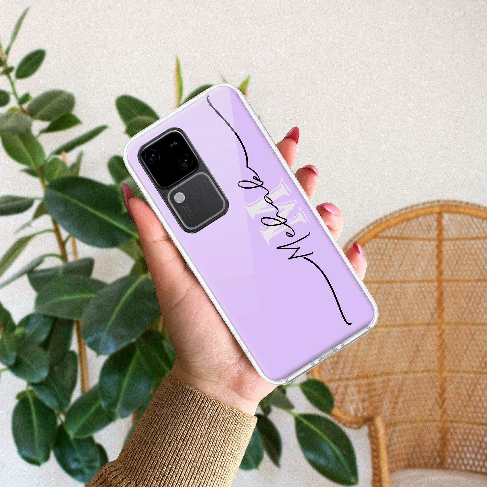 Personalized Initials Lavender Silicon Case For Vivo Y73