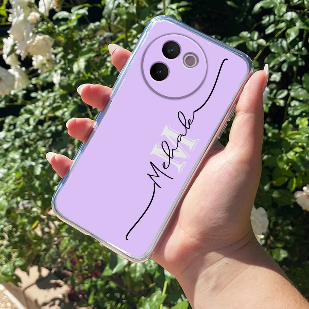 Personalized Initials Lavender Silicon Case For Vivo