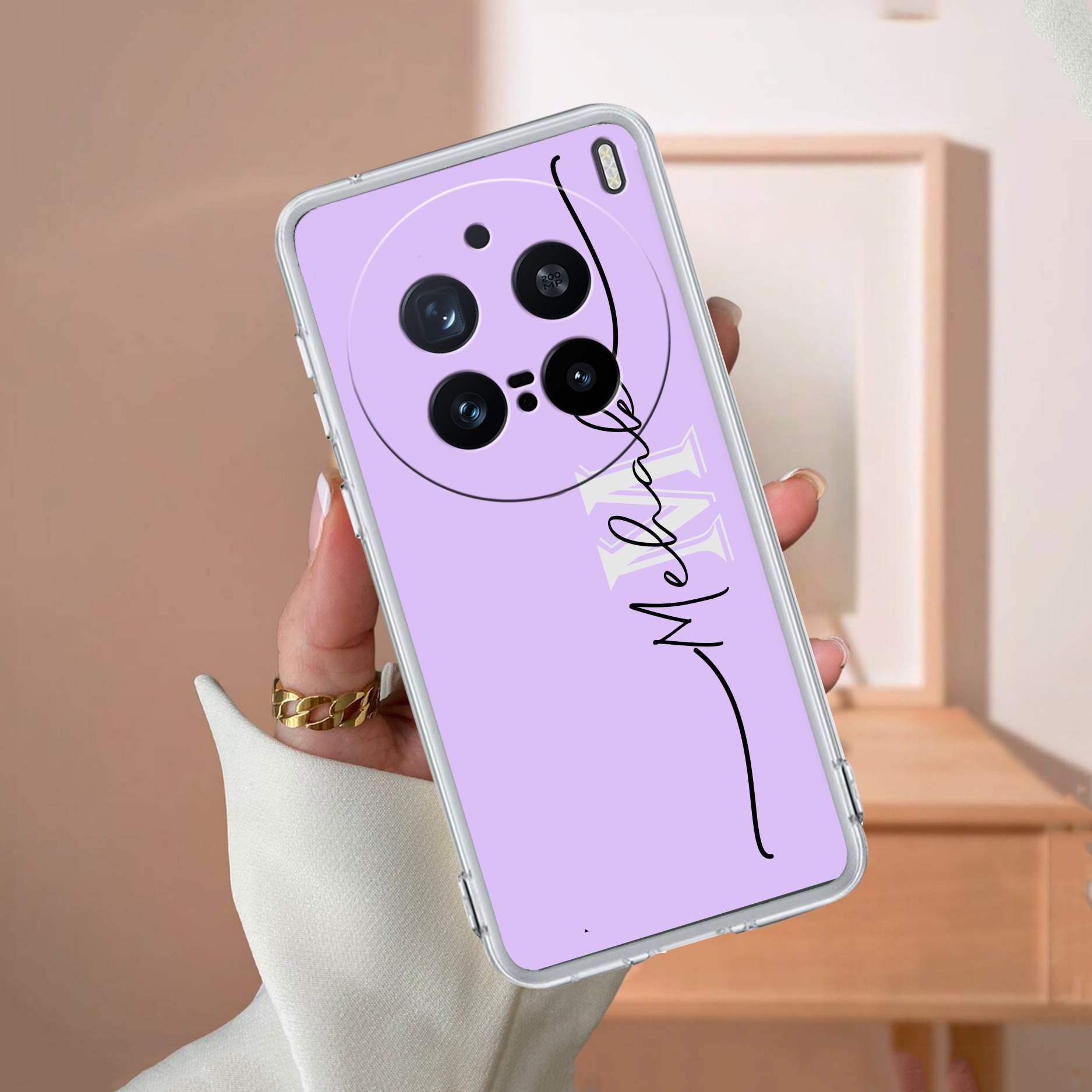 Personalized Initials Lavender Silicon Case For Vivo