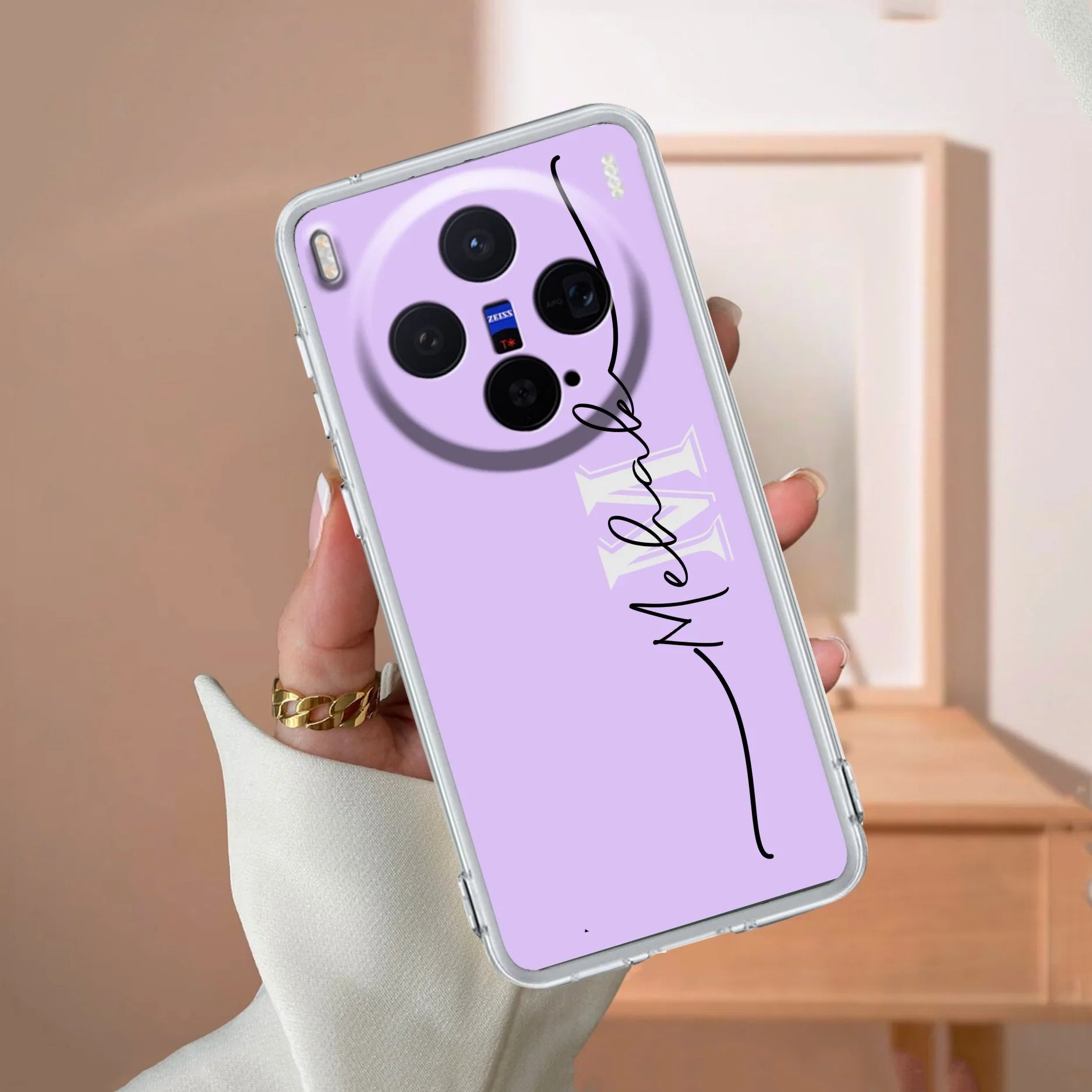Personalized Initials Lavender Silicon Case For Vivo - ShopOnCliQ
