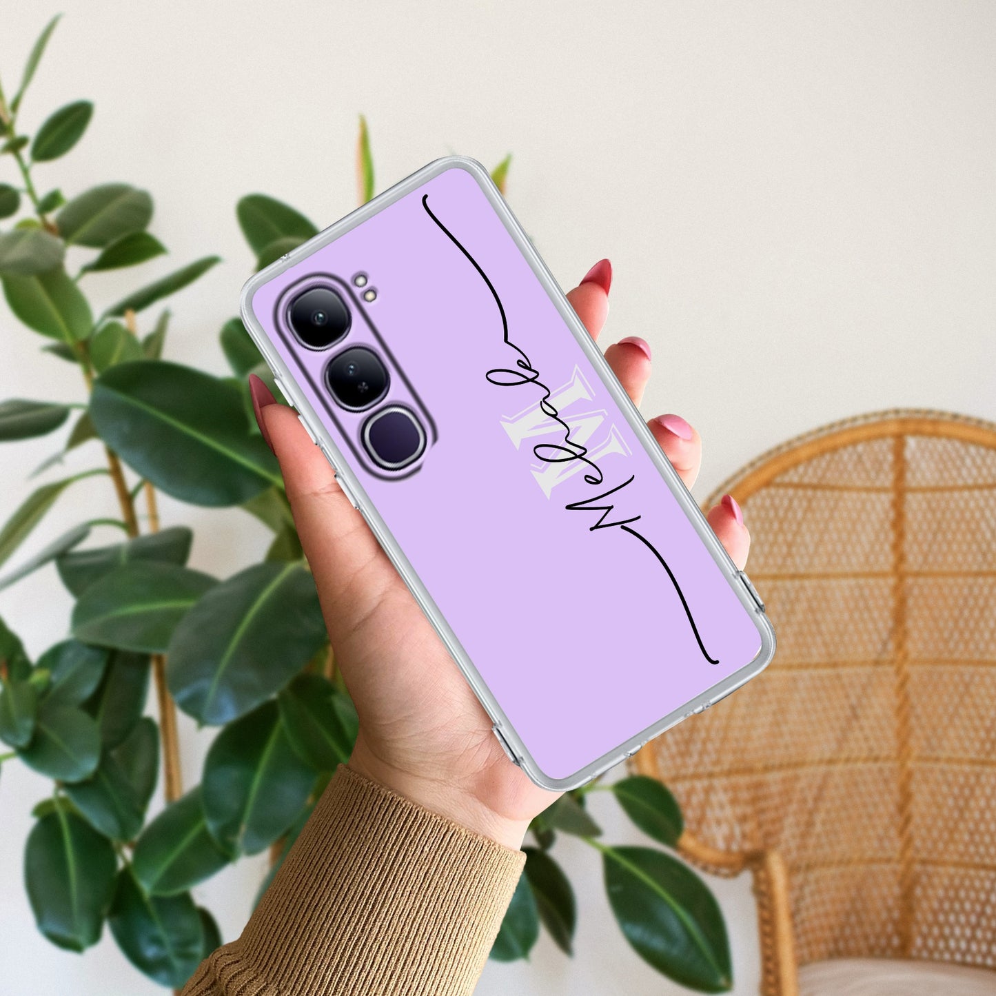 Personalized Initials Lavender Silicon Case For Vivo