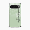 Personalized Initials Mint Green Glossy Metal Case Cover For Google Pixel 10 Pro
