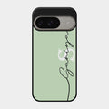 Personalized Initials Mint Green Glossy Metal Case Cover For Google Pixel 9 5G
