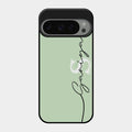 Personalized Initials Mint Green Glossy Metal Case Cover For Google Pixel 9 Pro 5G