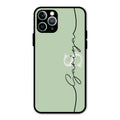 Personalized Initials Mint Green Glossy Metal Case Cover For iPhone 11 Pro Max