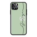 Personalized Initials Mint Green Glossy Metal Case Cover For iPhone 11 Pro