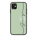 Personalized Initials Mint Green Glossy Metal Case Cover For iPhone 11