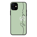 Personalized Initials Mint Green Glossy Metal Case Cover For iPhone 12 mini