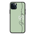 Personalized Initials Mint Green Glossy Metal Case Cover For iPhone 12 Pro Max