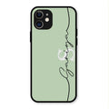 Personalized Initials Mint Green Glossy Metal Case Cover For iPhone 12
