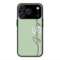 Personalized Initials Mint Green Glossy Metal Case Cover For iPhone 17 Pro Max