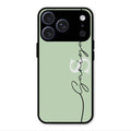 Personalized Initials Mint Green Glossy Metal Case Cover For iPhone 17 Pro