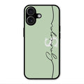 Personalized Initials Mint Green Glossy Metal Case Cover For iPhone 17