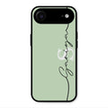 Personalized Initials Mint Green Glossy Metal Case Cover For iPhone Air