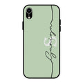 Personalized Initials Mint Green Glossy Metal Case Cover For iPhone XR
