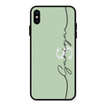 Personalized Initials Mint Green Glossy Metal Case Cover For iPhone XS Max