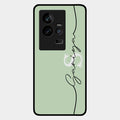Personalized Initials Mint Green Glossy Metal Case Cover For Iqoo 11 5G